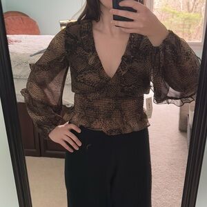 New Bardot long sleeve cropped shirt